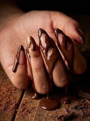 CHOCOLATE GLAZE Komplettset - 10 Nägel in 3 Größen S M L