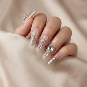 CRYSTAL VEIL Komplettset - 10 Nägel in 3 Größen S M L