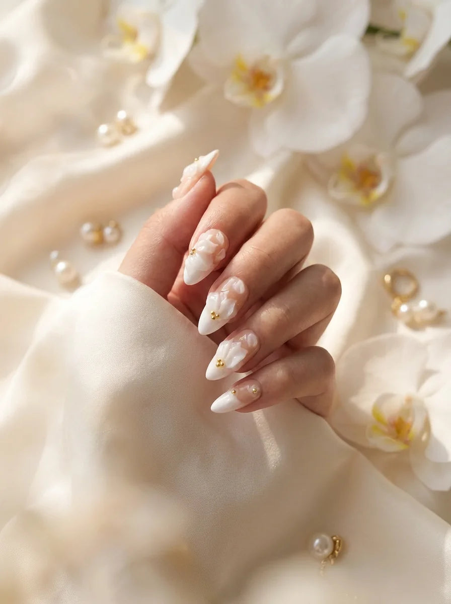 IVORY PETAL falsche Nägel Nahaufnahme - Detailansicht