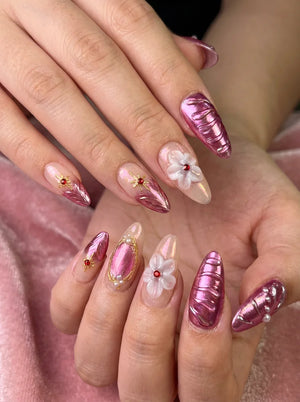 PINK CHARM falsche Nägel Nahaufnahme - Detailansicht Qualität