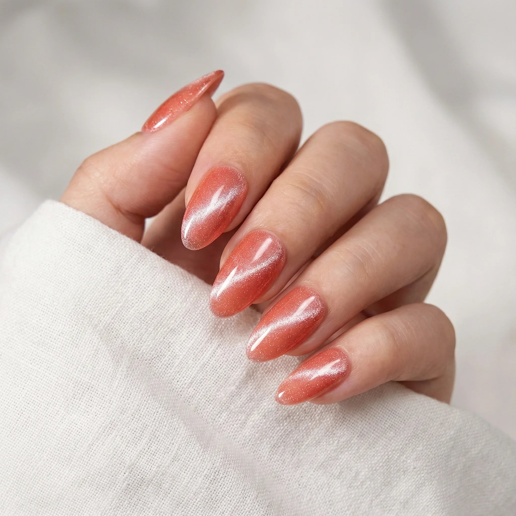 ROSE QUARTZ - in roséquarz - mit Quarz-Optik - Press on Nägel - von Elaréa Nails - handgemacht - Detailansicht 2 - Versand aus Deutschland