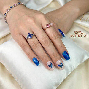 ROYAL BUTTERFLY Seitenansicht - künstliche Fingernägel von verschiedenen Winkeln - Premium künstliche Fingernägel