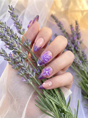 SWAN LAVENDER Seitenansicht - künstliche Fingernägel von verschiedenen Winkeln - Premium künstliche Fingernägel