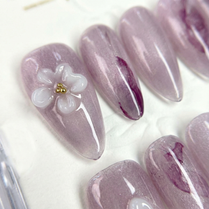 LILAC MIST - in fliederfarben - mit Nebel-Effekt - Press on Nägel - von Elaréa Nails - handgemacht - Detailansicht 6 - Versand aus Deutschland