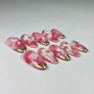 PINK BLOOM - in rosa - mit Blüten-Design - Press on Nägel - von Elaréa Nails - handgemacht - Detailansicht 7 - Versand aus Deutschland