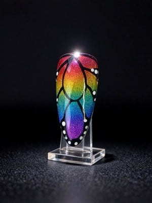 RAINBOW WINGS - handmade press on nails - in regenbogenfarben - mit Flügel-Design - Press on Nägel - von Elaréa Nails - handgemacht - Detailansicht 7 - Versand aus Deutschland