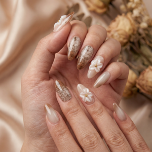 VINTAGE FLEUR - in vintage-farben - mit Blumen-Design - Press on Nägel - von Elaréa Nails - handgemacht - Detailansicht 4 - Versand aus Deutschland