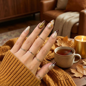AUTUMN GLAMOUR Komplettset - 10 Nägel in 3 Größen S M L