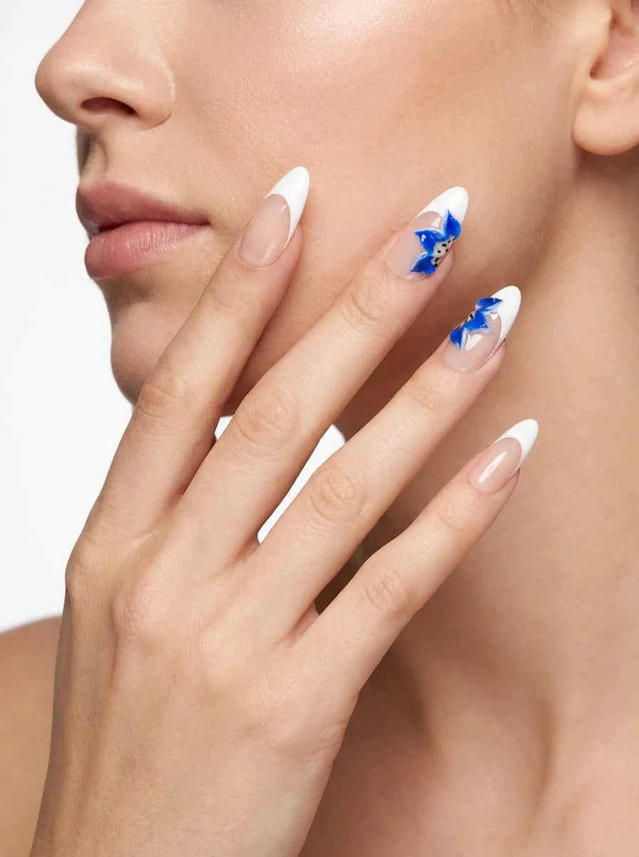 AZURE WHISPER falsche Nägel Nahaufnahme - Detailansicht Qualität