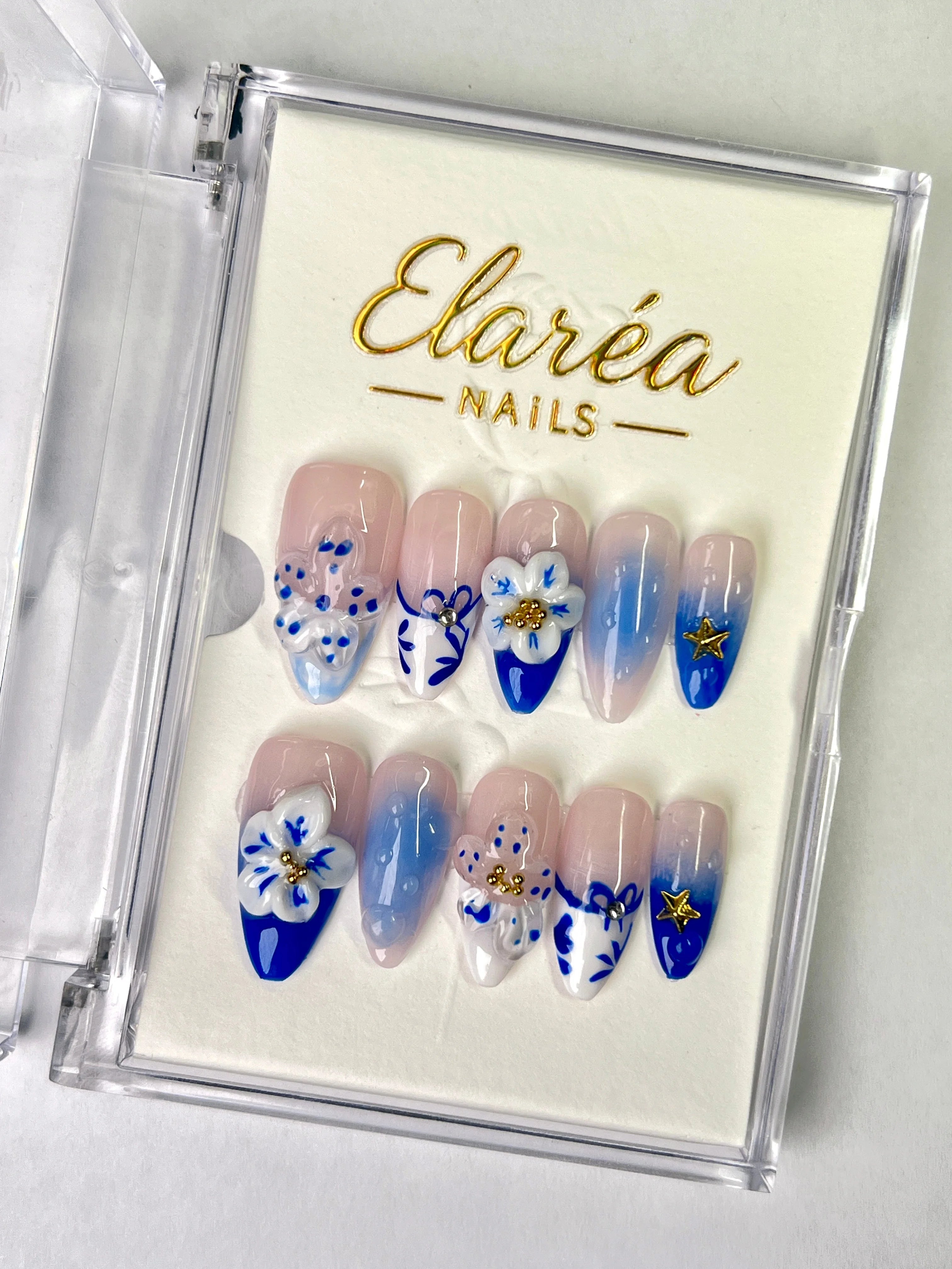 BLUE AURORA Press On Nägel Hauptbild - Premium Design aus Deutschland