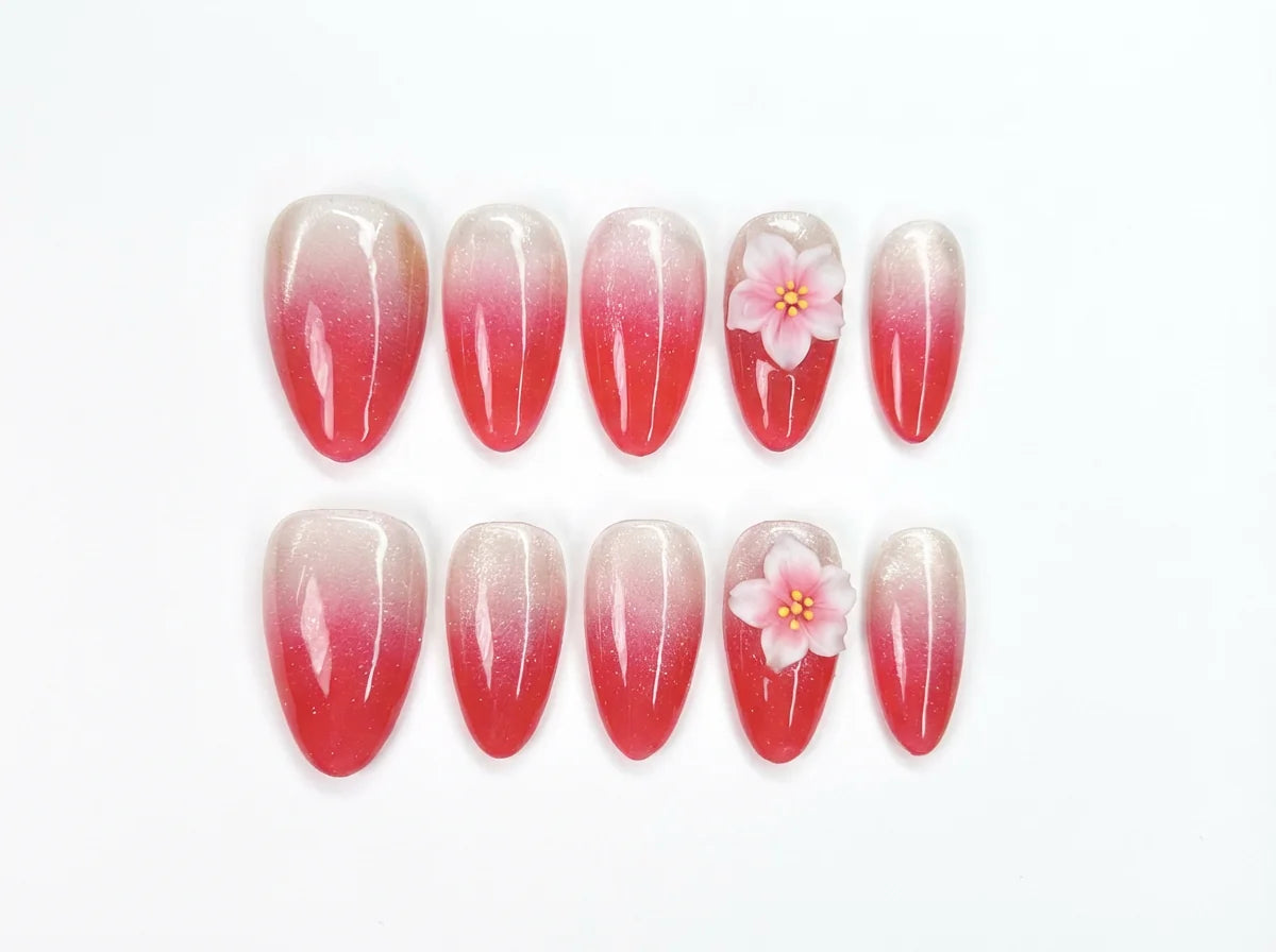CHERRY BLOOM Komplettset - 10 Nägel in 3 Größen S M L