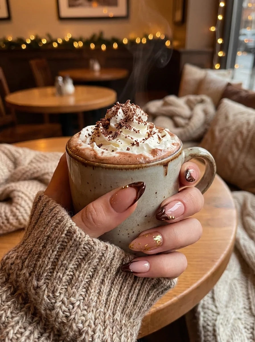 CHOCOLATE GLAZE auf natürlichen Nägeln - Anwendungsbeispiel