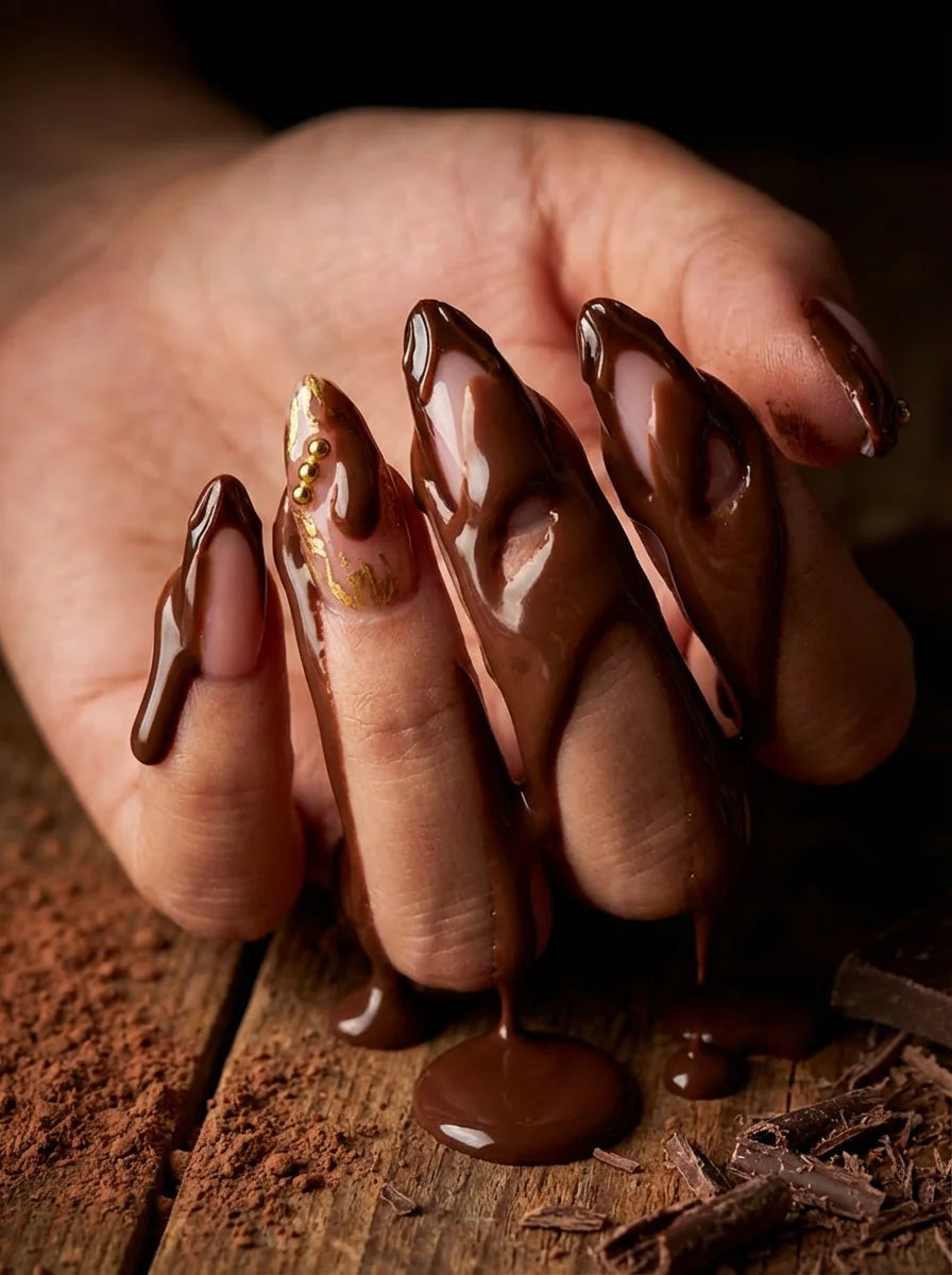 CHOCOLATE GLAZE Komplettset - 10 Nägel in 3 Größen S M L