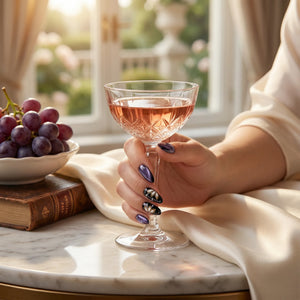 GRAPEVINE BLOOM Komplettset - 10 künstliche Fingernägel in 3 Größen (S, M, L) - einfache Anwendung und langanhaltender Halt