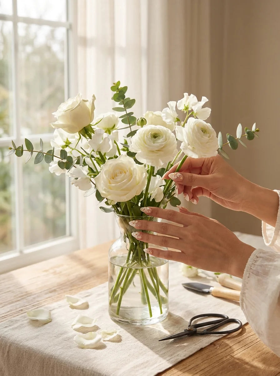 IVORY PETAL auf natürlichen Nägeln - Anwendungsbeispiel