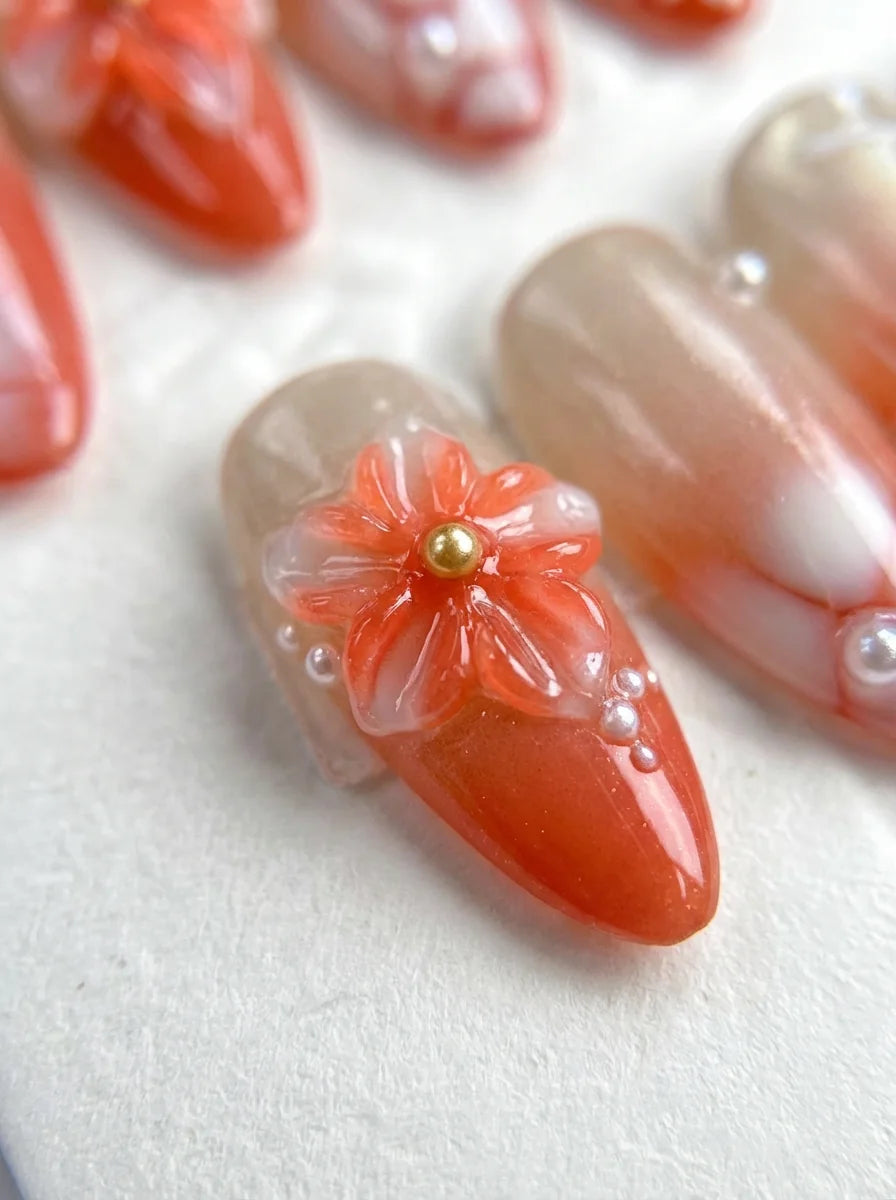 PEACH FLOWER Gel-Klebestreifen 24 Kurz 24 Lang - Zubehör