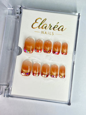 PEACH SPARKLE Hauptbild - Press On Nägel mit einzigartigem Design - Premium künstliche Fingernägel