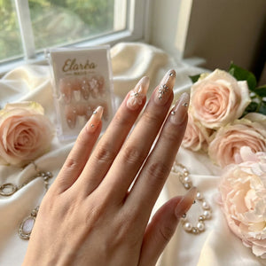 PETAL GLOW Seitenansicht - künstliche Fingernägel von verschiedenen Winkeln - Premium künstliche Fingernägel
