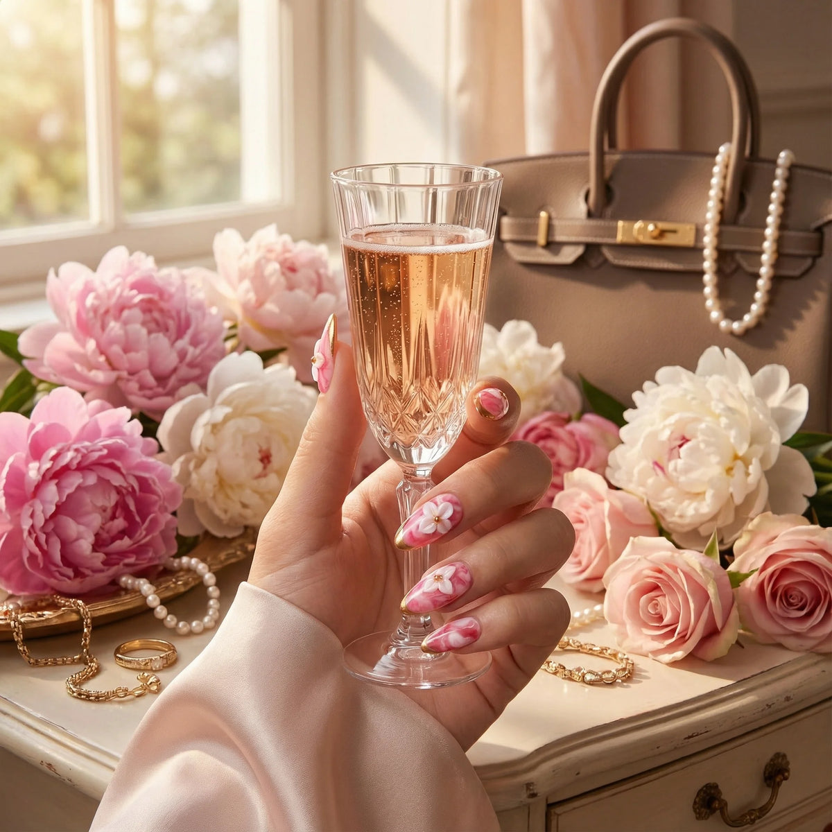 PINK BLOOM auf natürlichen Nägeln - Anwendungsbeispiel Deutschland