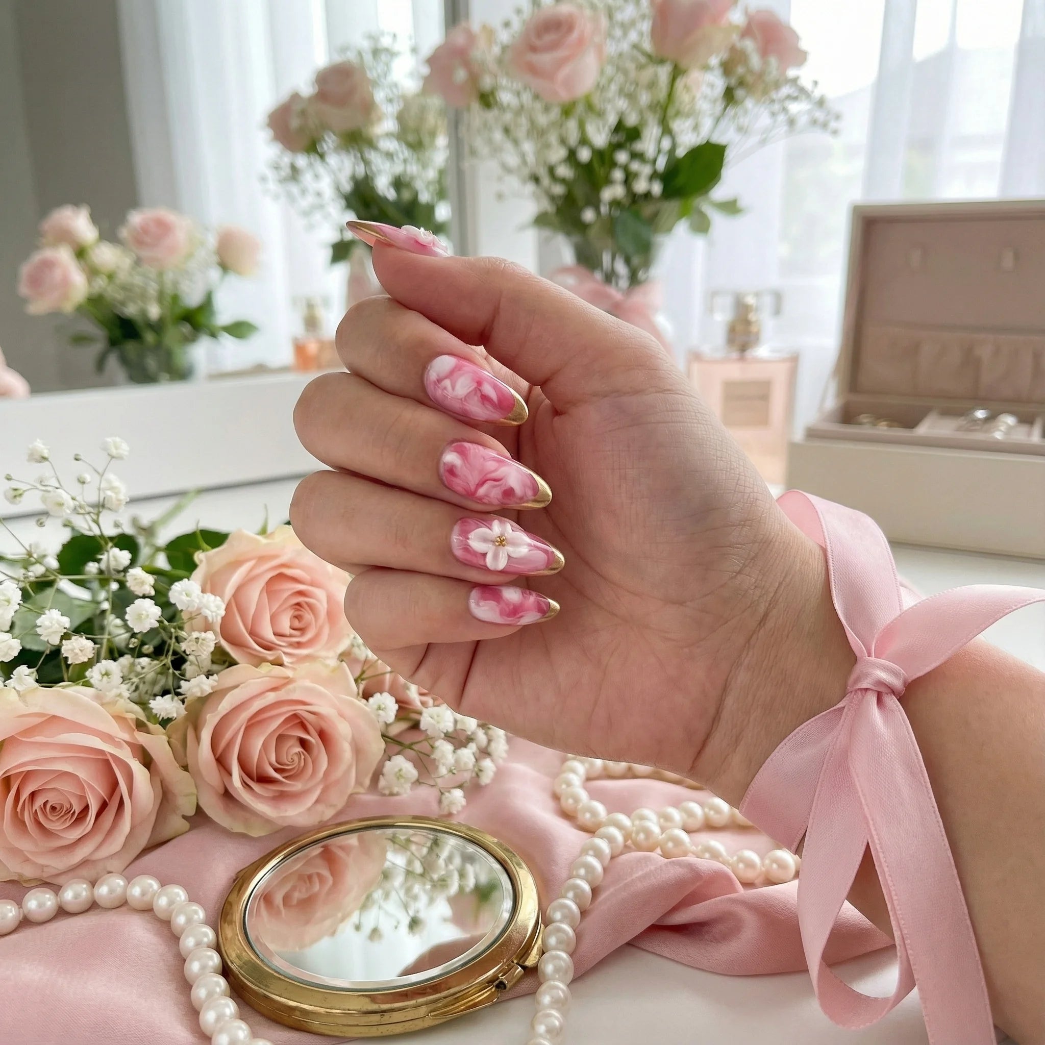 PINK BLOOM Gel-Klebestreifen 24 Kurz 24 Lang - Zubehör