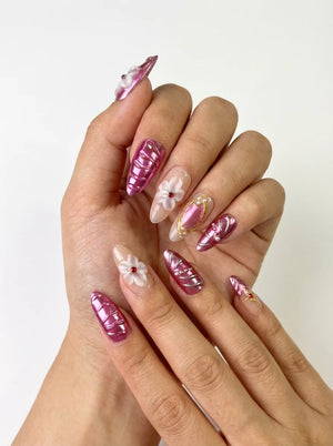 PINK CHARM Komplettset - 10 Nägel in 3 Größen S M L