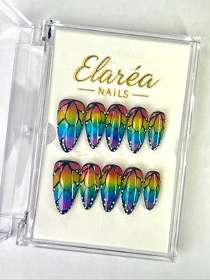 RAINBOW WINGS Press On Nägel Hauptbild - Premium Design aus Deutschland