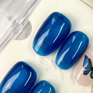 ROYAL BUTTERFLY Komplettset - 10 künstliche Fingernägel in 3 Größen (S, M, L) - einfache Anwendung und langanhaltender Halt