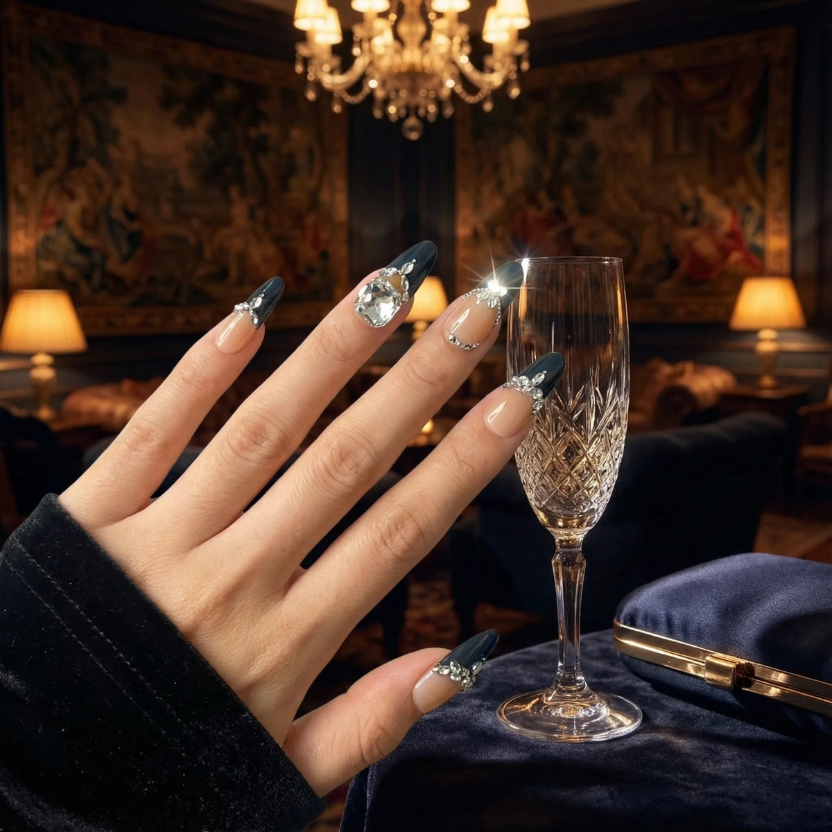 ROYAL NOIR - handmade press on nails - by Elaréa Nails - premium quality - made in Germany