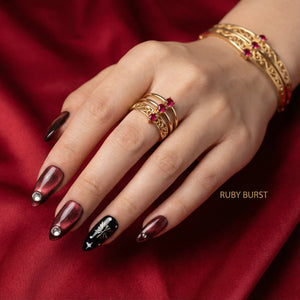 RUBY BURST - handmade press on nails - by Elaréa Nails - premium quality - made in Germany