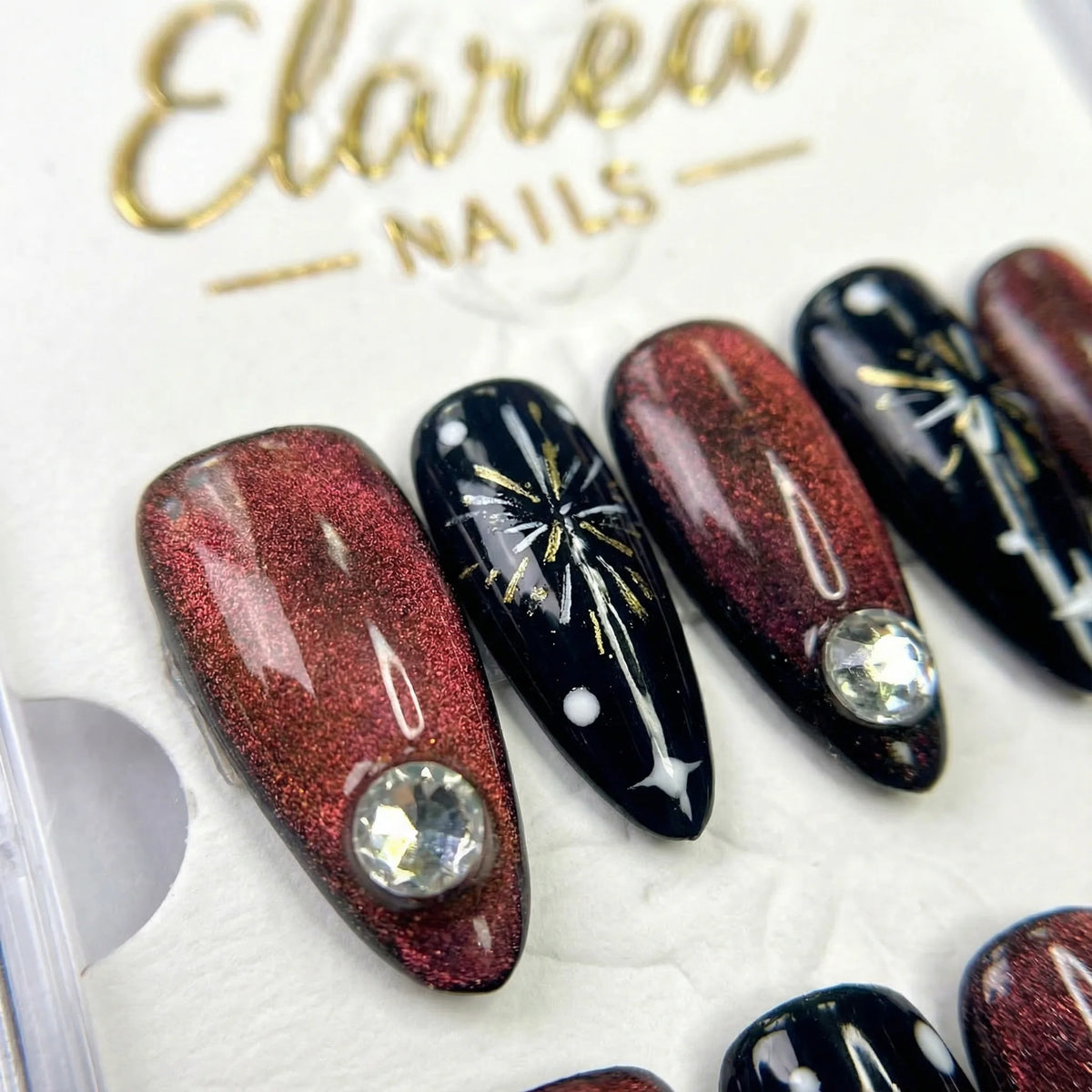 RUBY BURST - handmade press on nails - by Elaréa Nails - premium quality - made in Germany