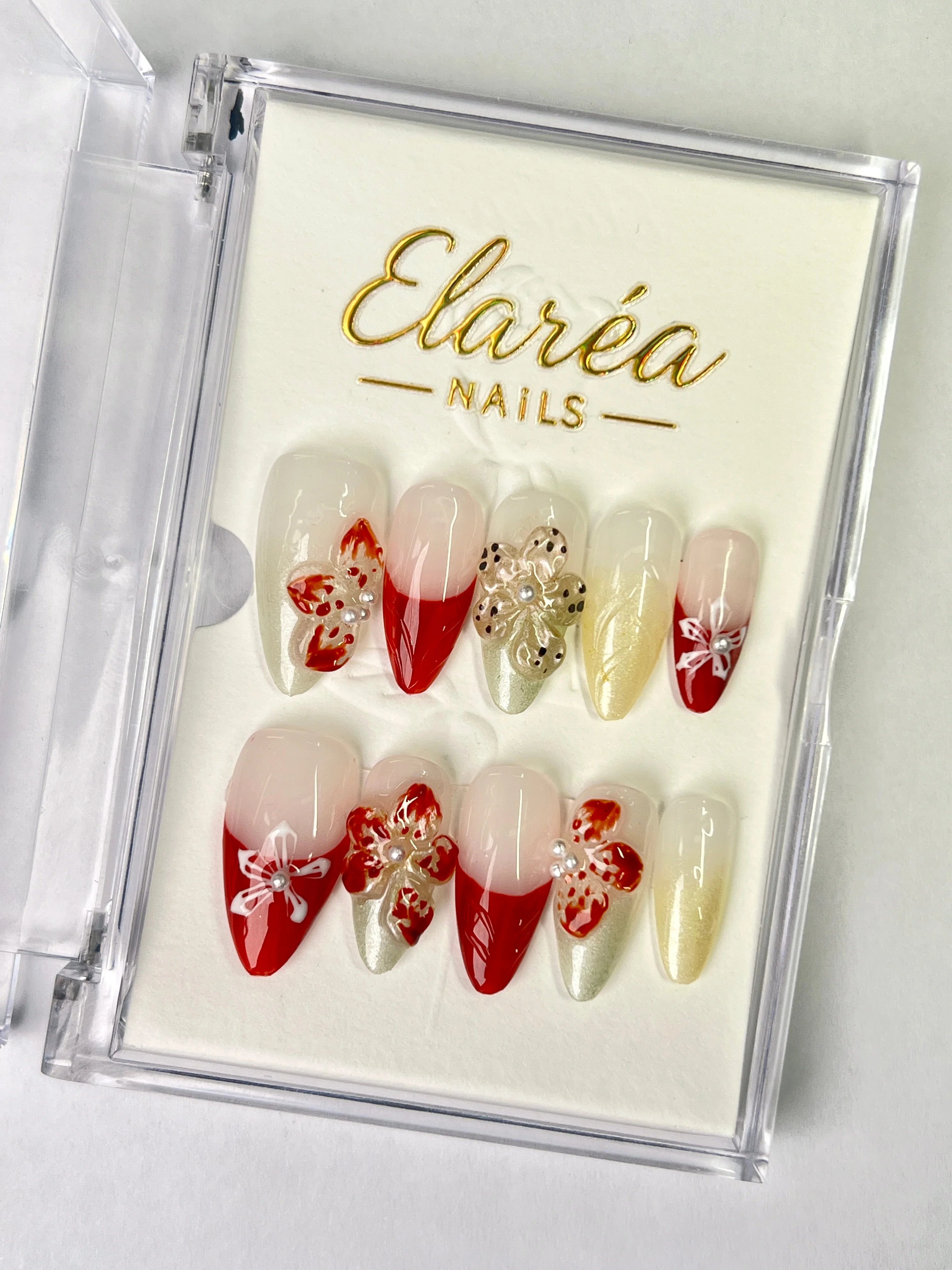 RUBY FLORA Hauptbild - Press On Nägel mit einzigartigem Design - Premium künstliche Fingernägel