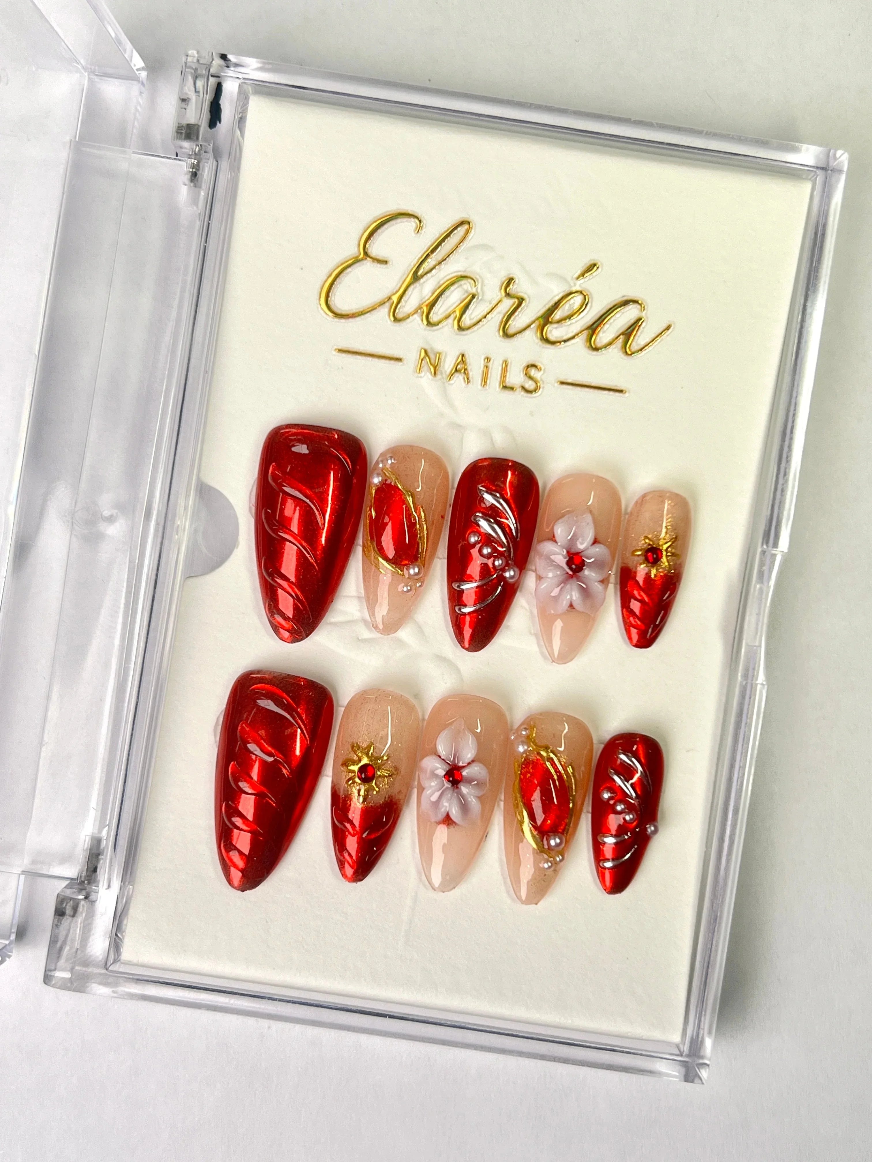 RUBY PETAL Hauptbild - Press On Nägel mit einzigartigem Design - Premium künstliche Fingernägel