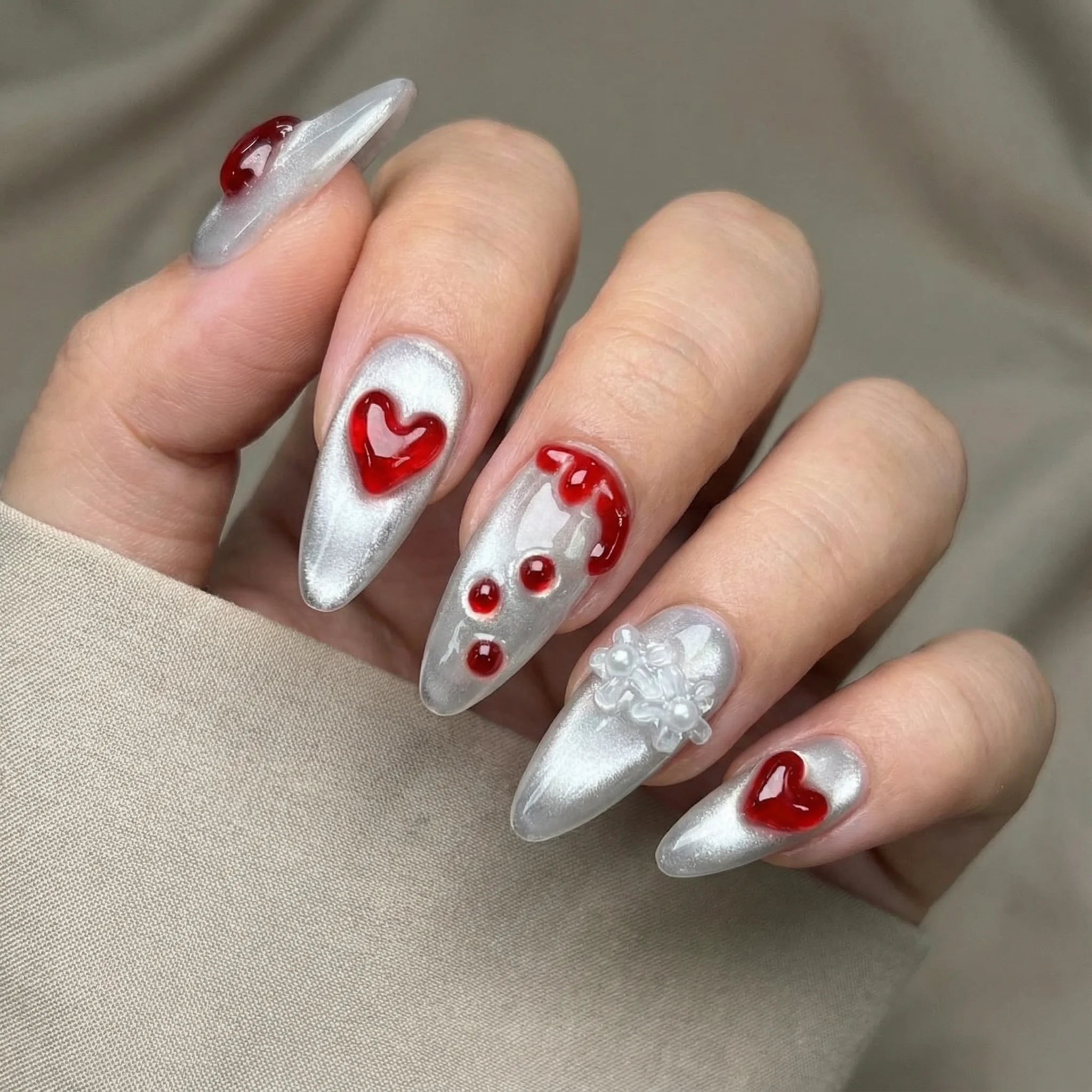 SWEET HEART - handmade press on nails - by Elaréa Nails - premium quality - made in Germany