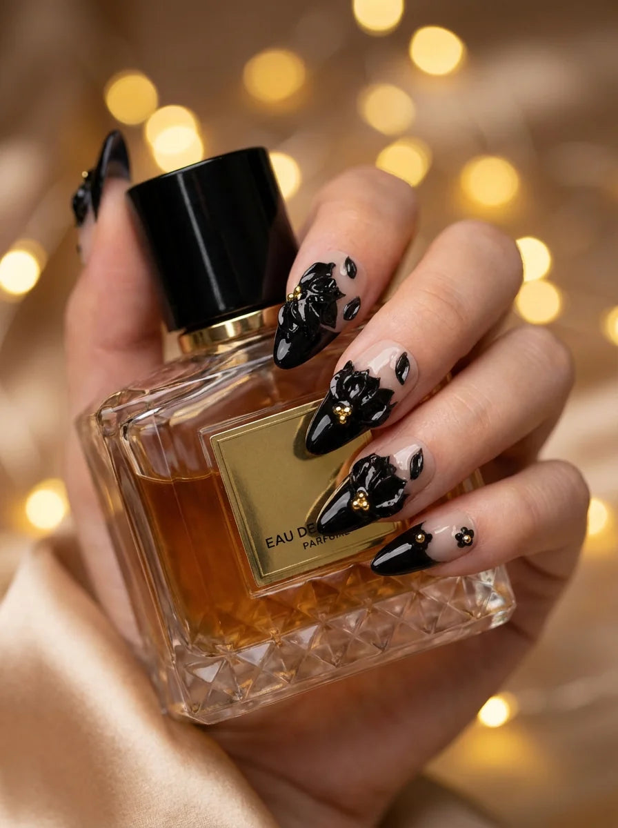 VELVET NOIR auf natürlichen Nägeln - Abend Look