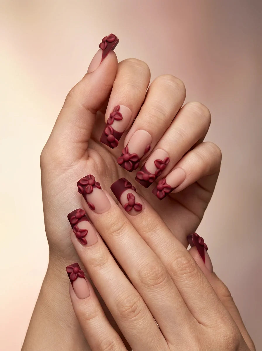 VELVET ROSE Press On Nägel Seitenansicht - Qualitätsansicht