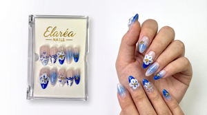 BLUE AURORA - handmade press on nails - in blau - mit Aurora-Effekt - Press on Nägel - von Elaréa Nails - handgemacht - Detailansicht 7 - Versand aus Deutschland
