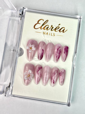 LILAC MIST - handmade press on nails - in fliederfarben - mit Nebel-Effekt - Press on Nägel - von Elaréa Nails - handgemacht - Hauptbild - Versand aus Deutschland