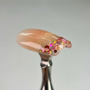 PEACH SPARKLE - in pfirsichfarben - mit Glitzer-Effekt - Press on Nägel - von Elaréa Nails - handgemacht - Hauptbild - Versand aus Deutschland