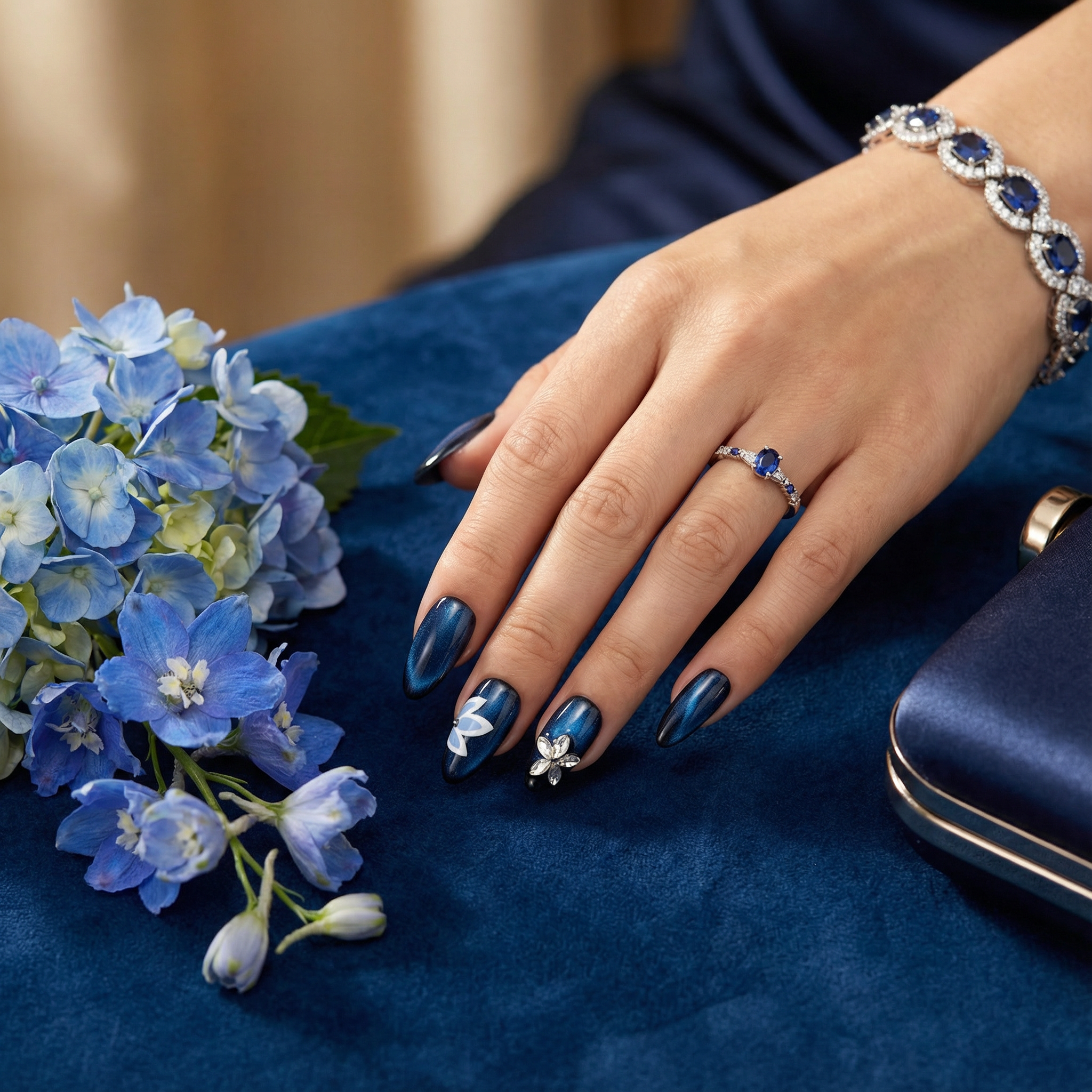 SAPPHIRE PETAL - handmade press on nails - by Elaréa Nails - premium quality - made in Germany