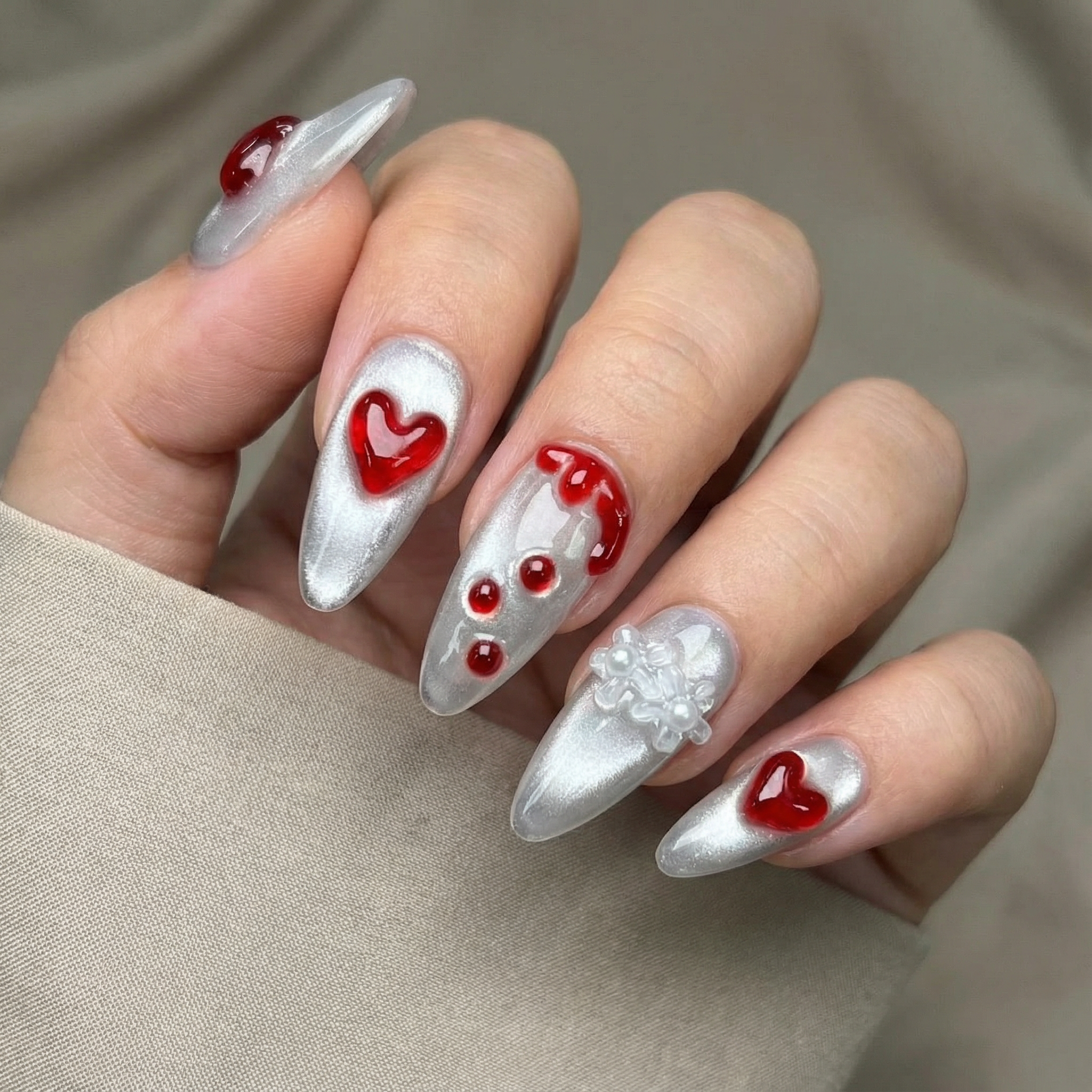 SWEET HEART - handmade press on nails - by Elaréa Nails - premium quality - made in Germany