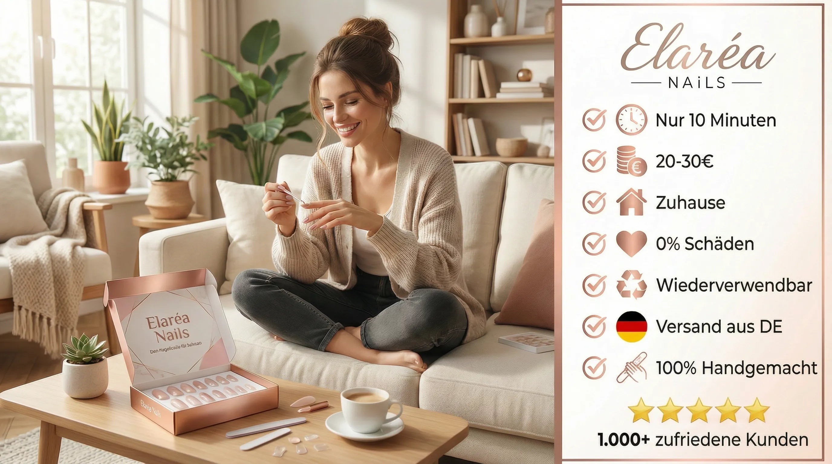 Vorher Nachher Nageldesign - Transformation mit künstlichen Fingernägeln