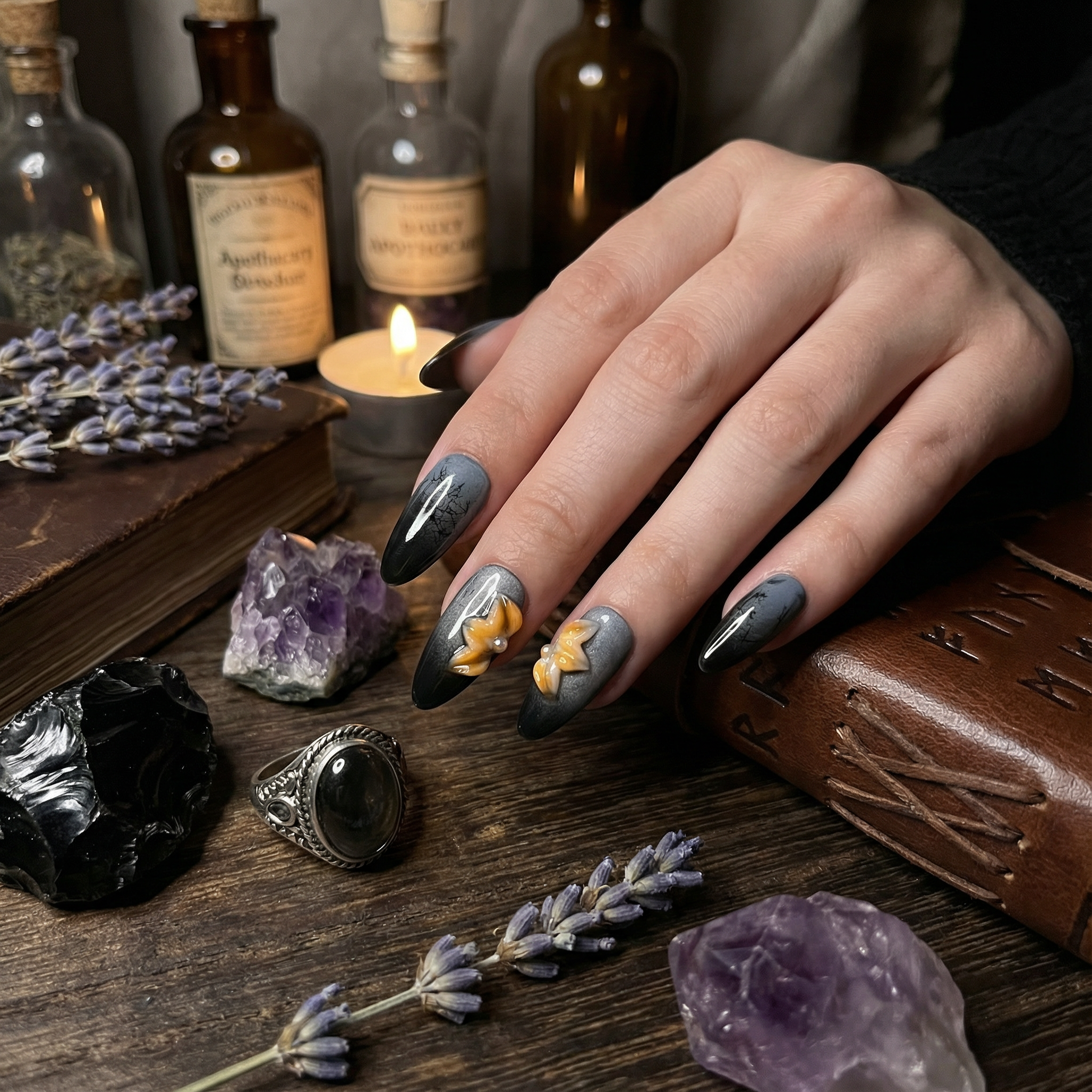 TWILIGHT PETALS - handmade press on nails - by Elaréa Nails - premium quality - made in Germany